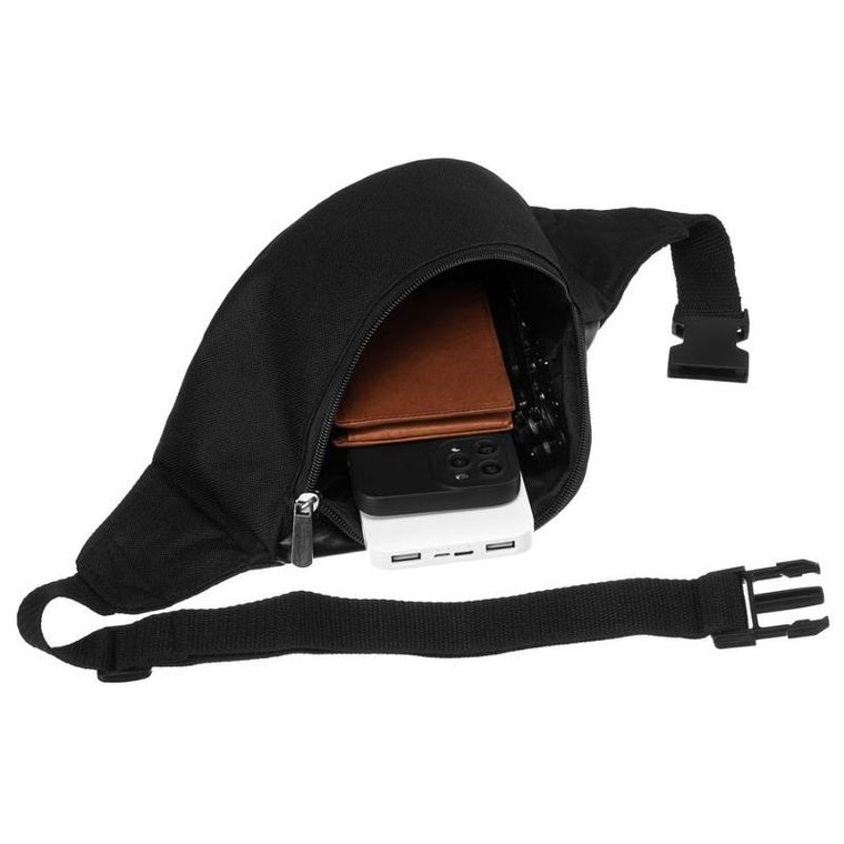 Saszetka na biodro, nerka, czarna, Loren