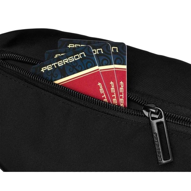 Saszetka na biodro, nerka, czarna, Peterson