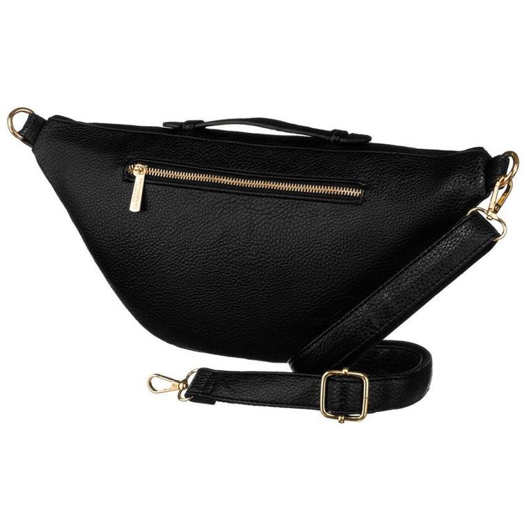 Saszetka na biodro, nerka, czarna, Peterson