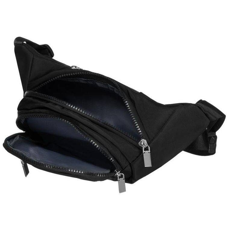 Saszetka na biodro, nerka, czarna, Peterson