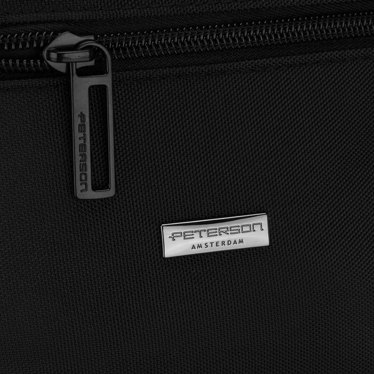 Saszetka na biodro, nerka, czarna, Peterson