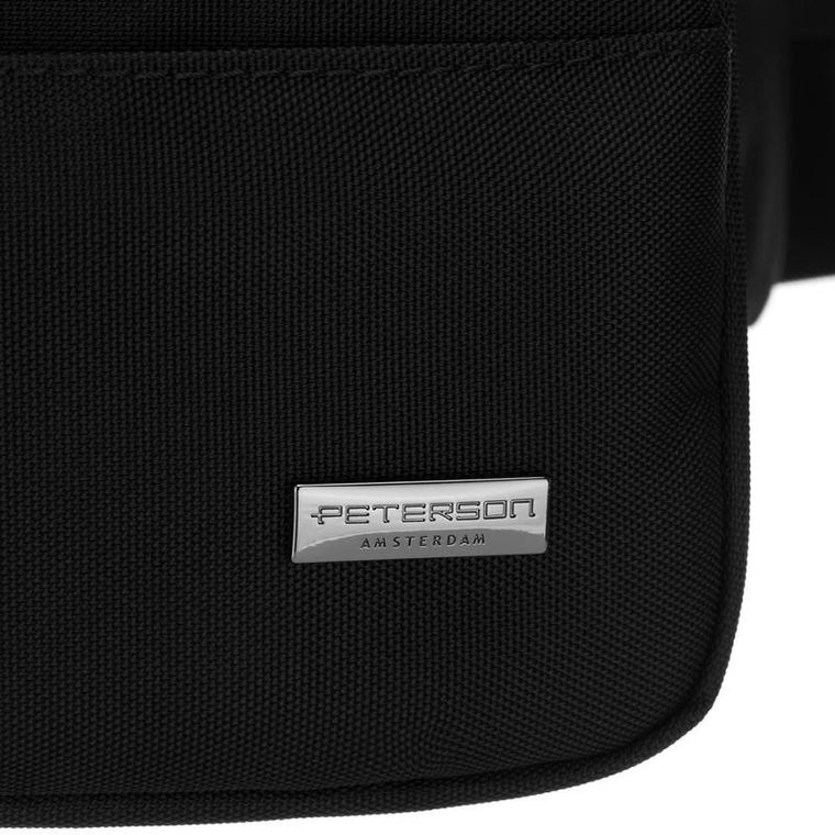 Saszetka na biodro, nerka, czarna, Peterson
