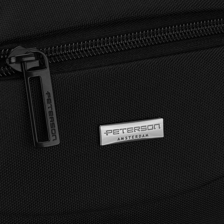 Saszetka na biodro, nerka, czarna, Peterson