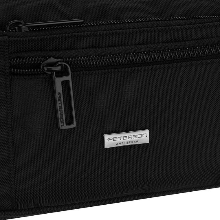 Saszetka na biodro, nerka, czarna, Peterson