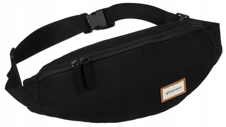 Saszetka na biodro, nerka, czarna, Rovicky