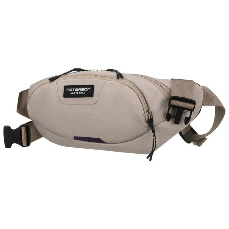 Saszetka na biodro, nerka, jasnoszara, Peterson