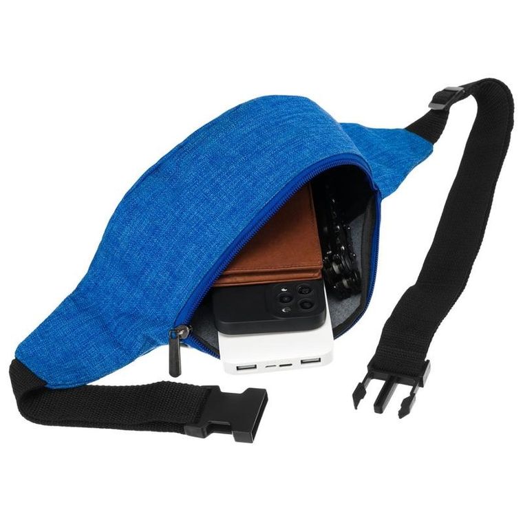 Saszetka na biodro, nerka, niebiesko-czarna, Loren