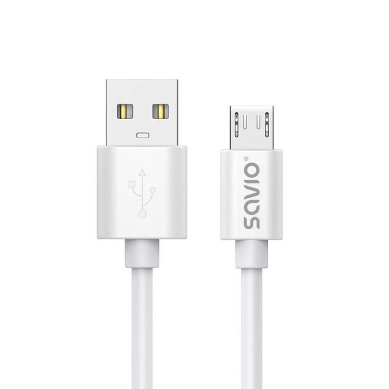 Savio, kabel, USB-A, Mio USB, 3 M, biały