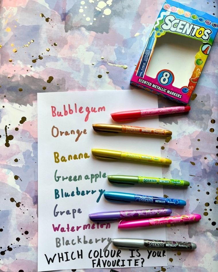 Scentos, pachnące markery, metaliczne, 8 kolorów