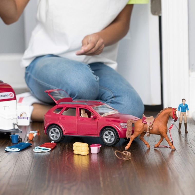 Schleich, Horse Club, Przygoda z samochodem i przyczepą dla konia, zestaw, 42535