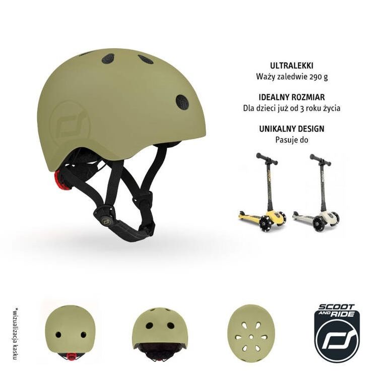 Scoot & Ride, kask ochronny, Olive, rozmiar 51-55 cm