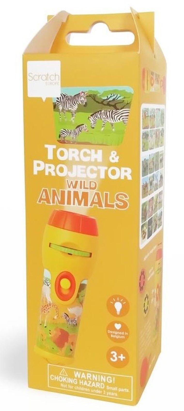 Scratch, latarka z projektorem, dzikie zwierzęta, 24 obrazy