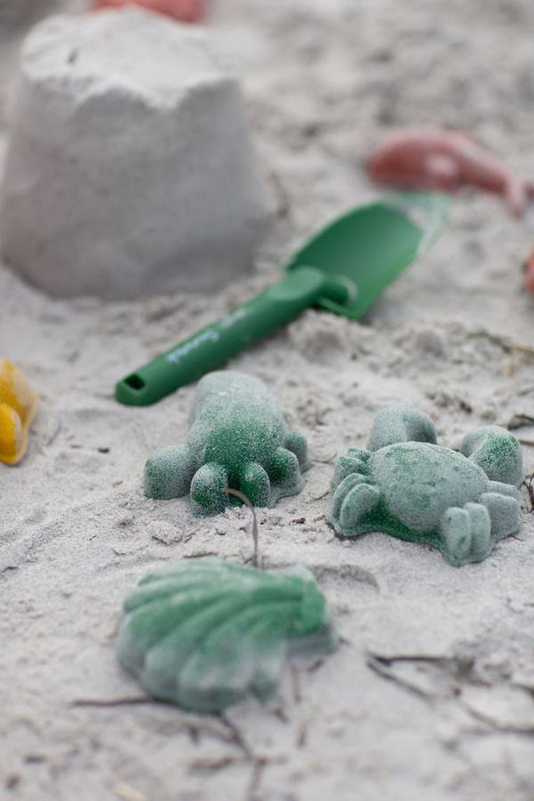 Scrunch, silikonowe foremki do piasku, szałwiowy, 4 szt.