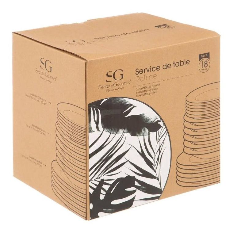 Secret de Gourmet, zastawa stołowa, Palme, 6 osób, 18 elementów