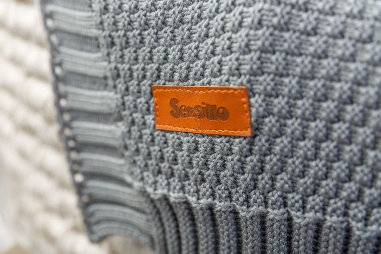 Sensillo, Bamboo, kocyk-otulacz z kapturem, grafitowy