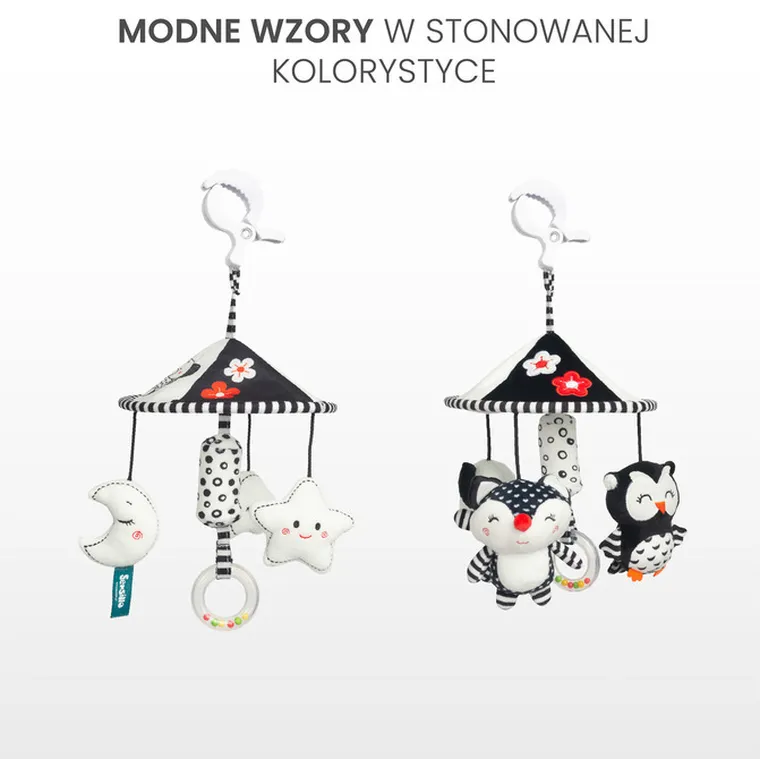 Sensillo, Black&White, karuzela do wózka, gwiazdka