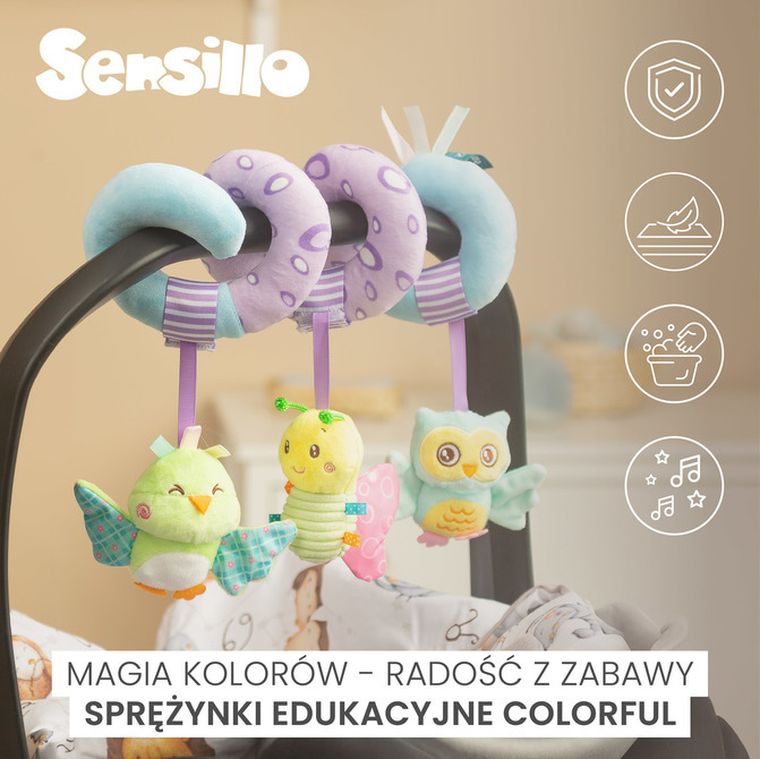 Sensillo, Colorful, sprężynka edukacyjna, dino