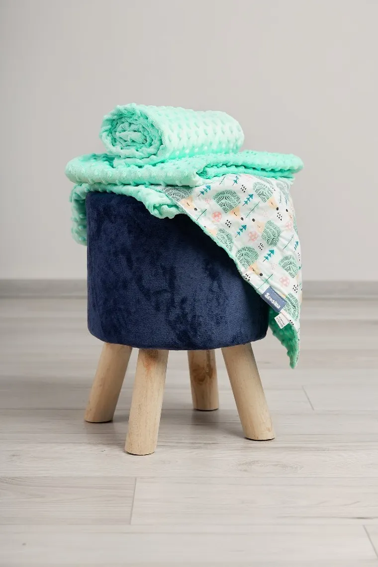 Sensillo, Jeżyki, kocyk minky, miętowy, 75-100 cm