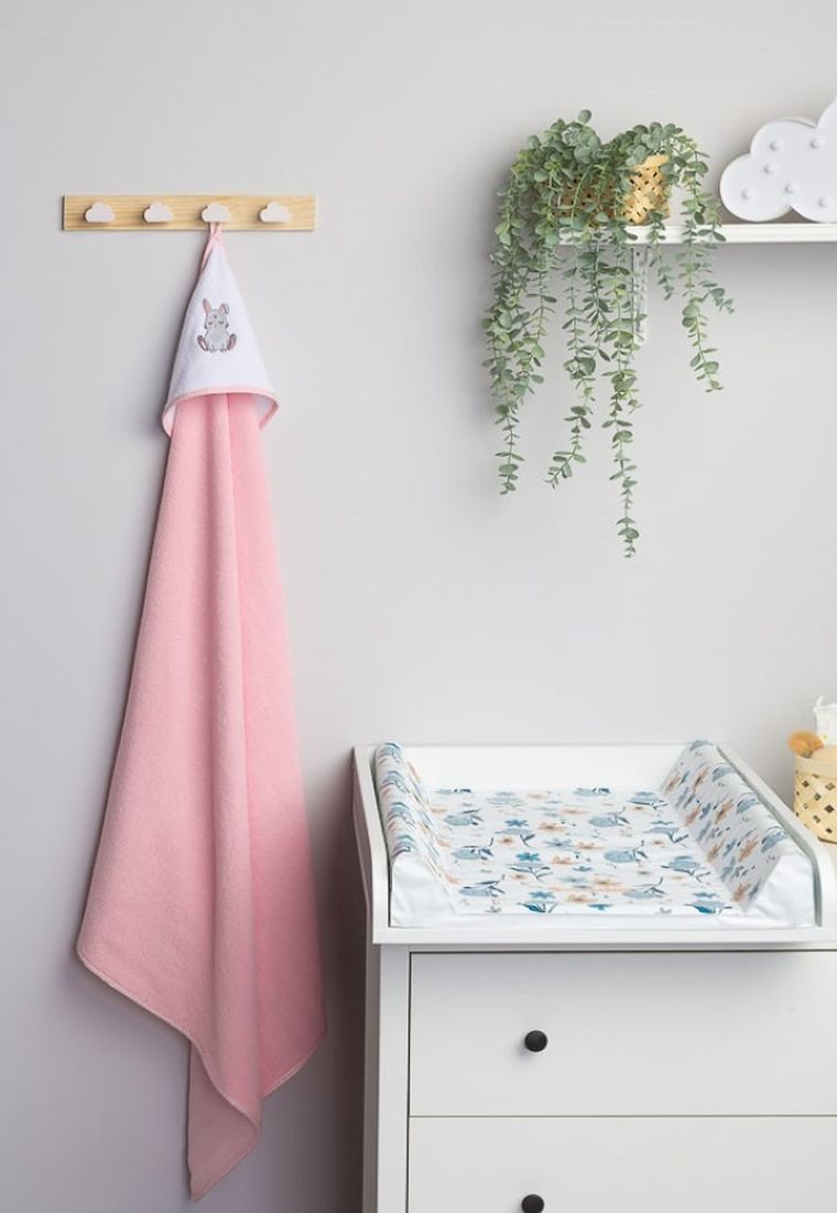 Sensillo, Króliczek, okrycie kąpielowe frotte, 100-100 cm, różowe