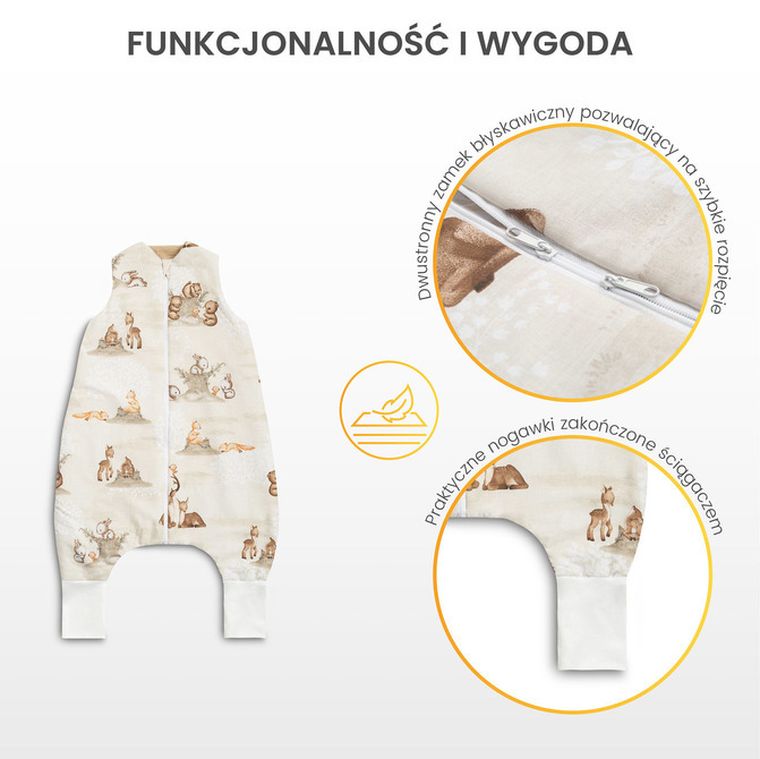 Sensillo, Króliczki, śpiworek do spania, TOG 1.0, rozmiar XL, beżowy