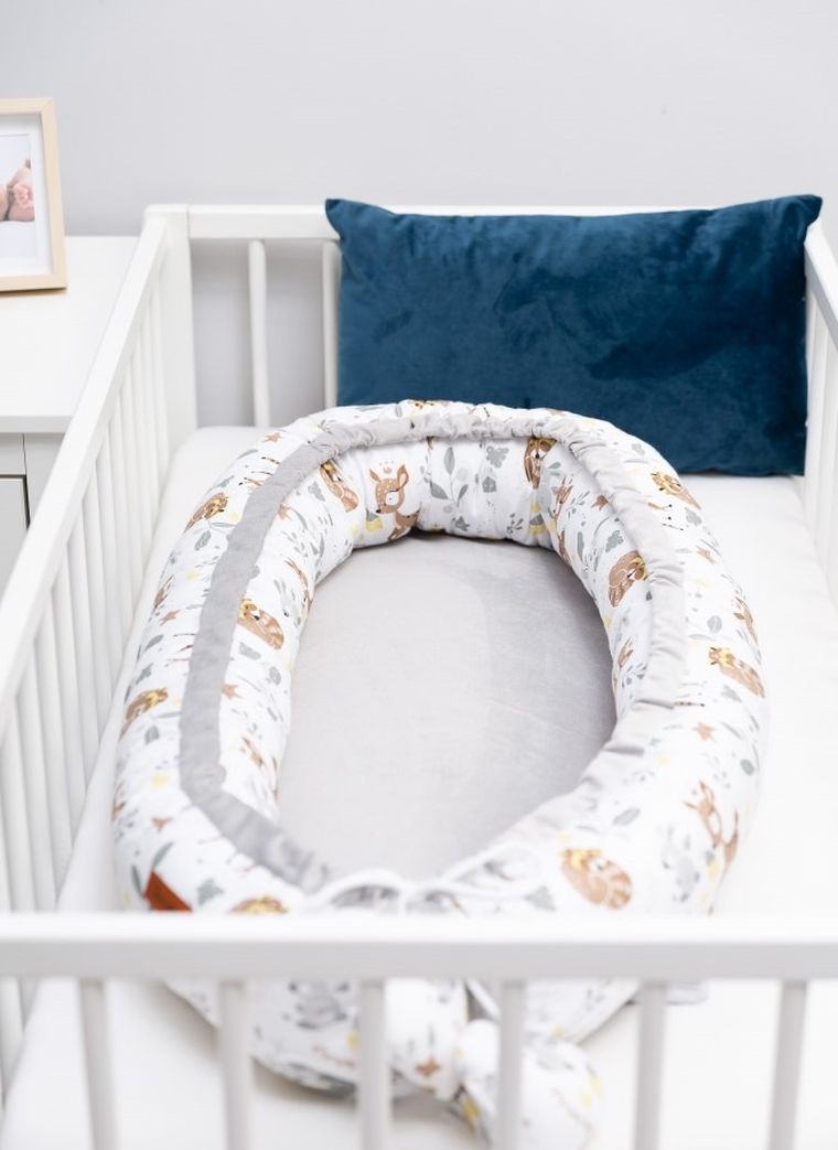 Sensillo, Leśna Przygoda, gniazdko niemowlęce, Velvet, białe, 80-45 cm