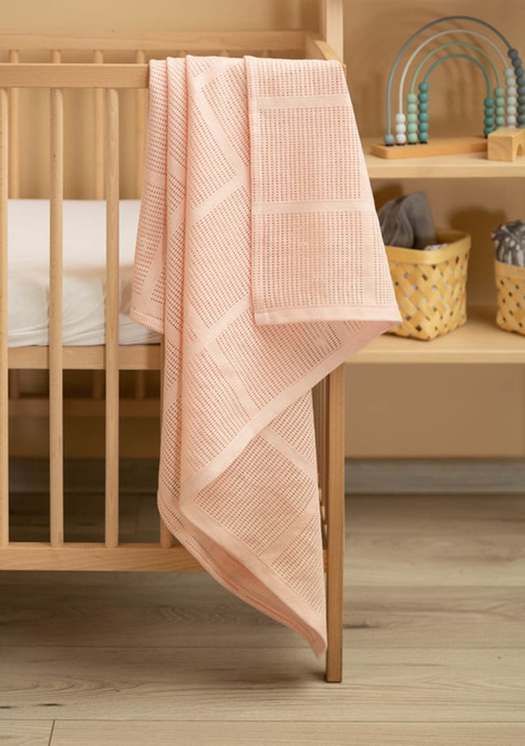 Sensillo, Lulu, koc ażurowy, jasny róż