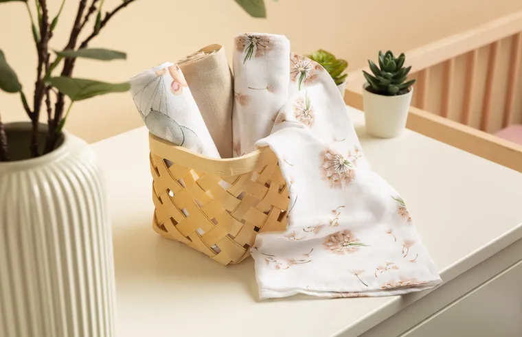 Sensillo, miś, pieluszka muślinowa, 70-80 cm, 3 szt.