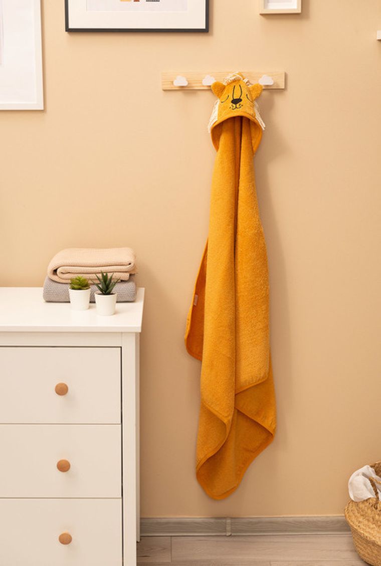 Sensillo, okrycie kąpielowe, żółte, lew, 90-90 cm