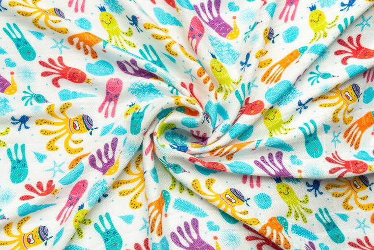 Sensillo, pielucha bambusowa, ośmiornica, 75-75 cm