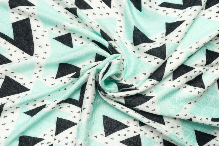 Sensillo, pielucha bambusowa, trójkąt zielony, 75-75 cm