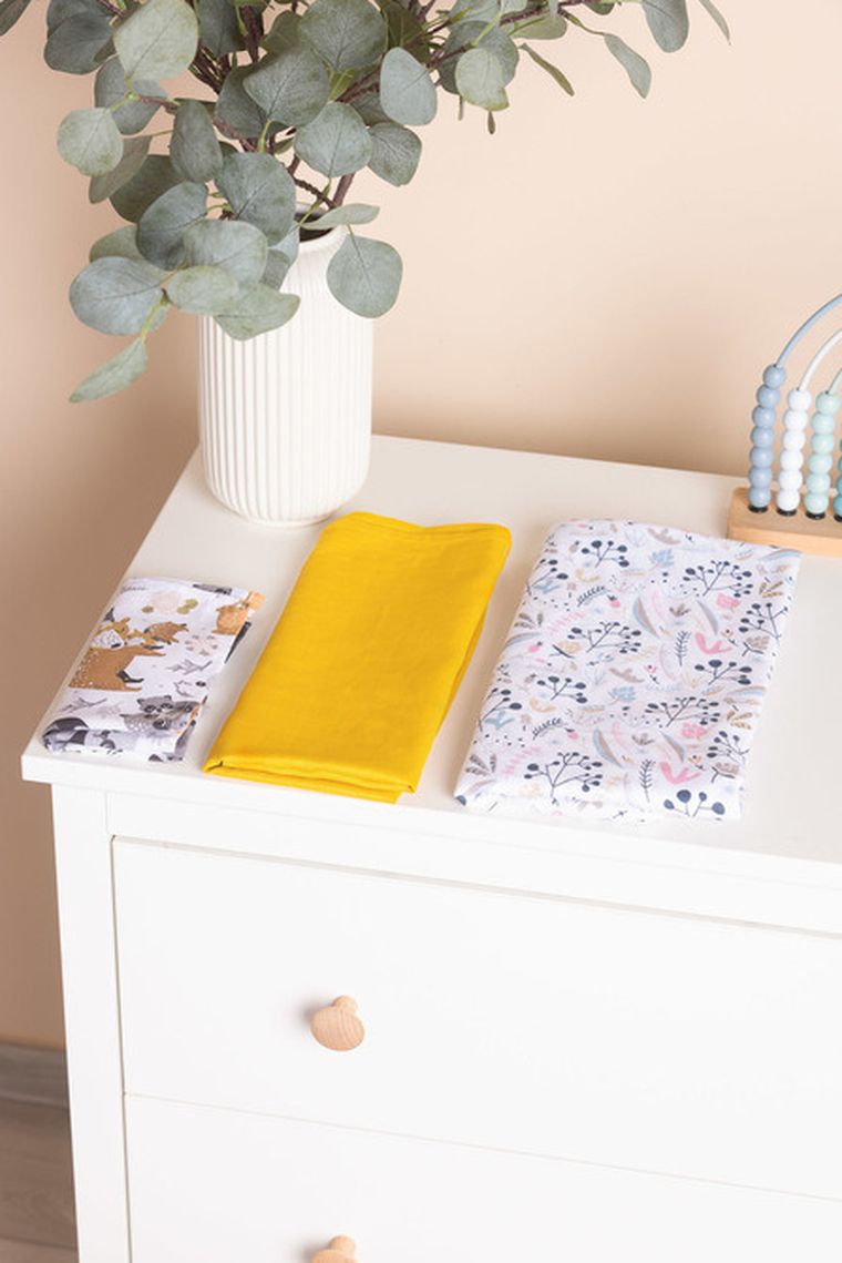 Sensillo, pieluchy muślinowe, leśne zwierzątka, 38-38 cm, 60-80 cm, 120-120 cm, 3 szt.