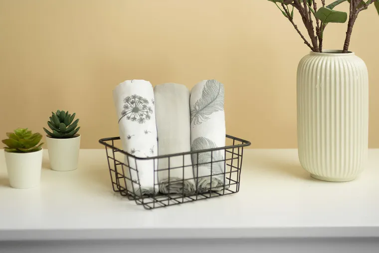 Sensillo, pieluszka muślinowa, szary, 70-80 cm, 3 szt.