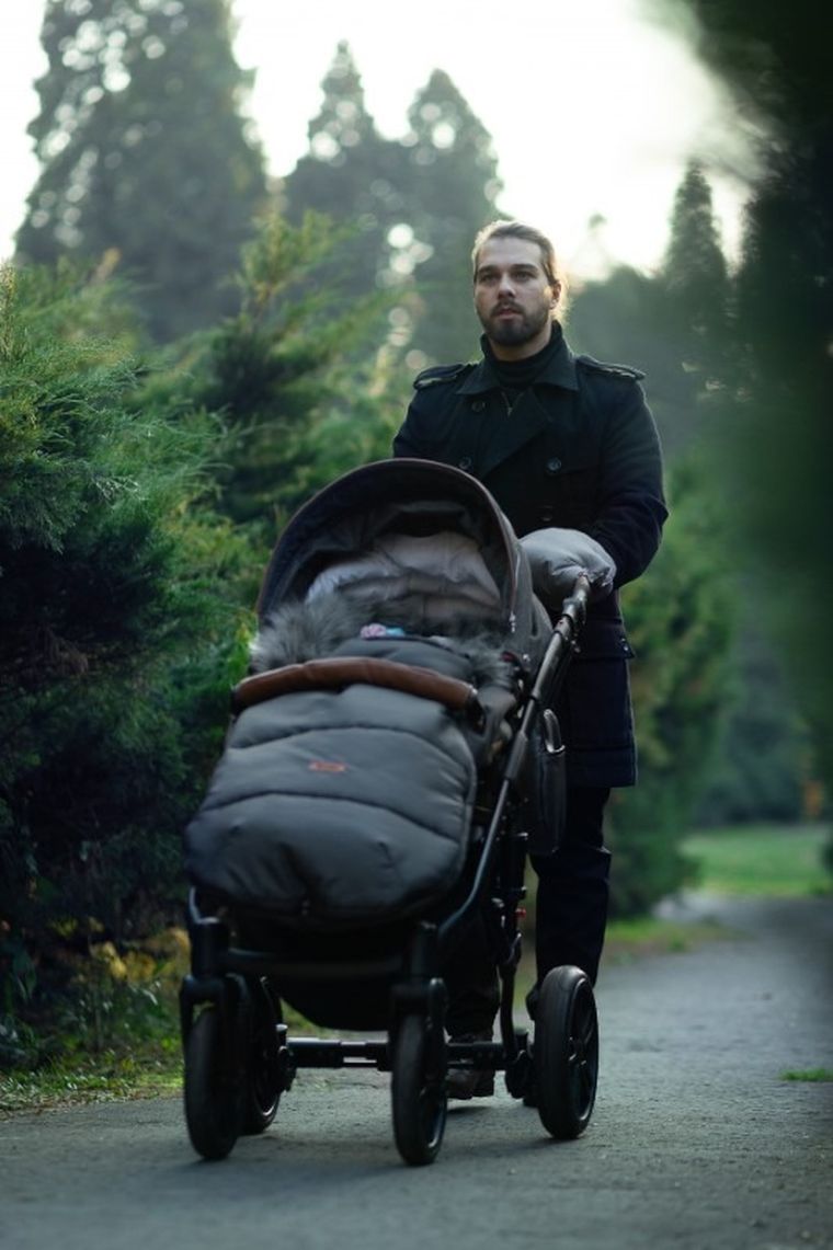 Sensillo, rękawiczka/mufka do wózka, minky, czarna