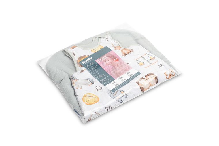 Sensillo, śpiworek do spania M, zodiak, szary, TOG 1.0, 50-80 cm