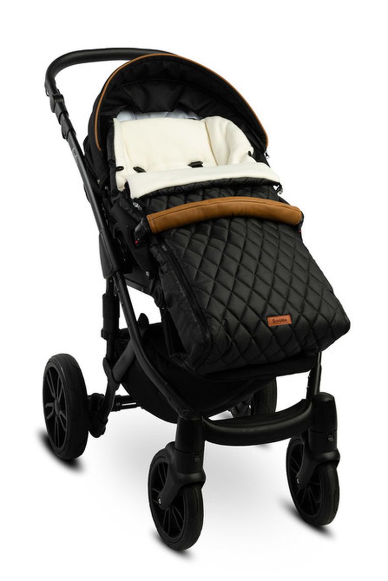 Sensillo, śpiworek do wózka z polarem, pikowany, black