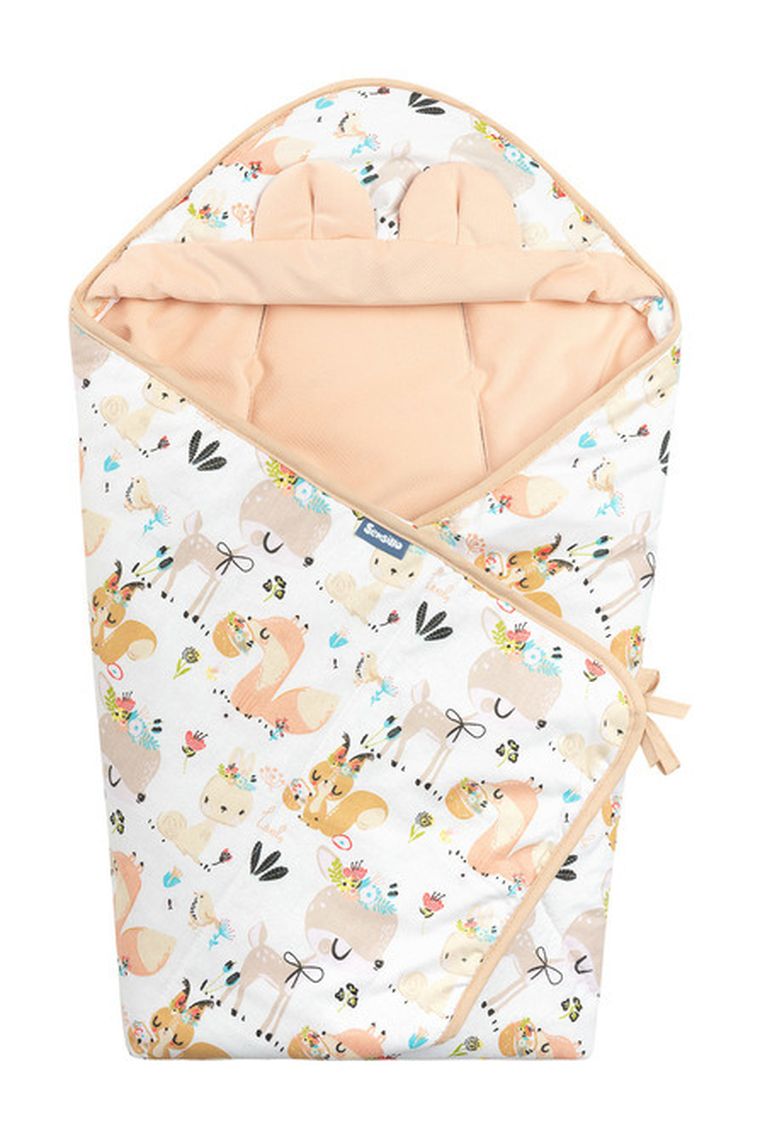 Sensillo, Velvet XL, otulacz do fotelika, piknik brzoskwiniowy