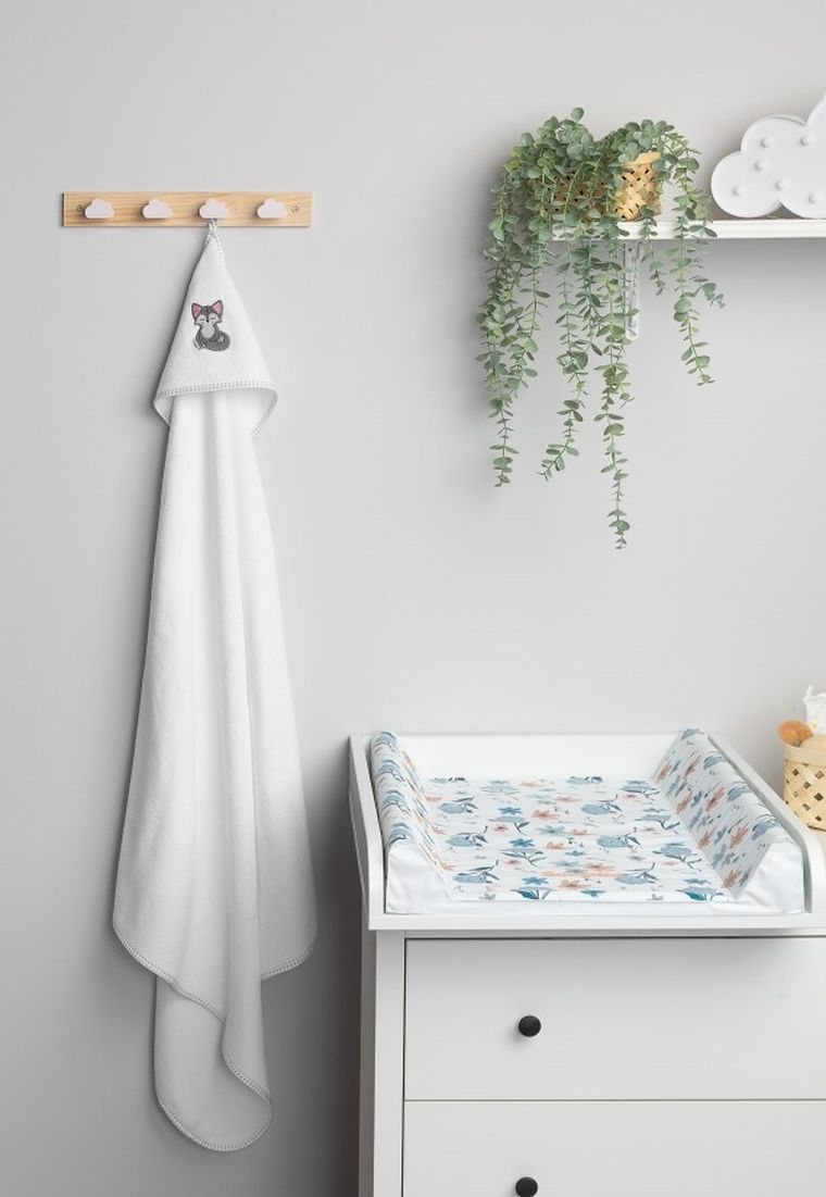 Sensillo, Wilk, okrycie kąpielowe frotte, 100-100 cm, białe