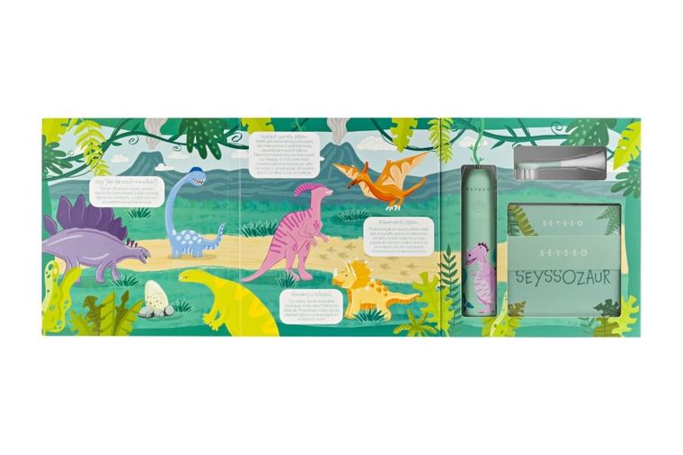 Seysso, Kids, Dinosaur, szczoteczka soniczna, coral, 3l+