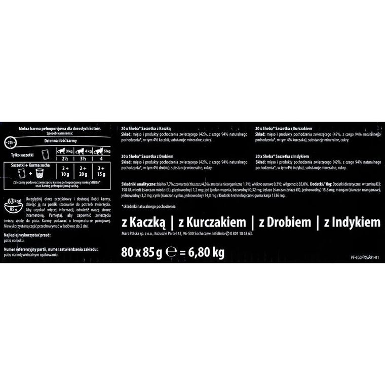 Sheba, Sheba Delicacy, drobiowe smaki w galaretce, 80-85g