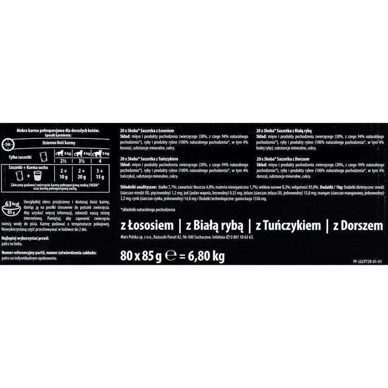 Sheba, Sheba Delicacy, rybne smaki w galaretce, 80-85g