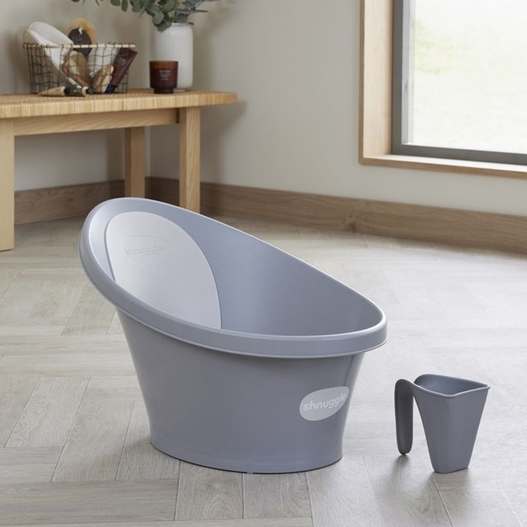 Shnuggle, kubek do mycia głowy dziecka, pebble grey