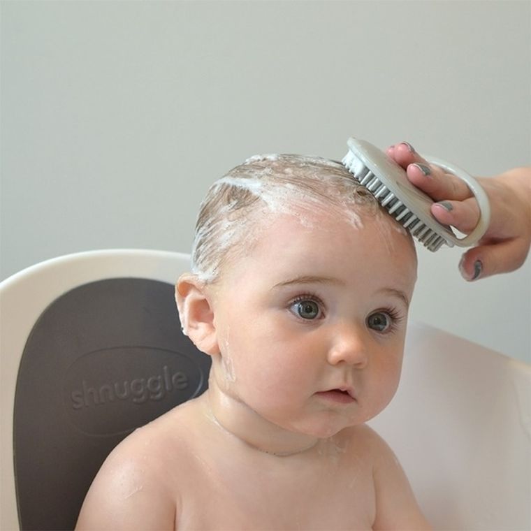 Shnuggle, szczotka silikonowa do włosów dla niemowląt, grey