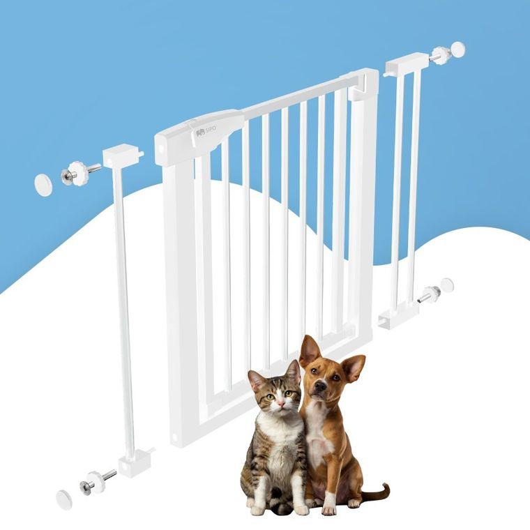 Sipo, bramka zabezpieczająca na schody, barierka ochronna, biała