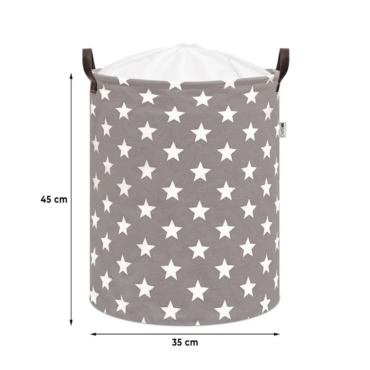 Sipo, kosz na zabawki XL, bawełniany, wodoodporny, zamykany na ściągacz, Gwiazdki