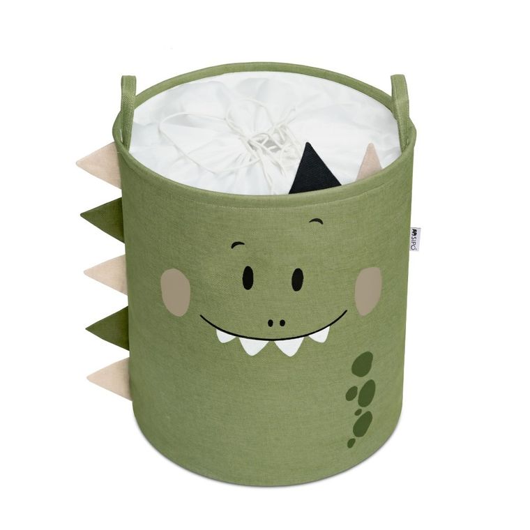 Sipo, kosz na zabawki XXL, wersja premium, zamykany na ściągacz, Dino