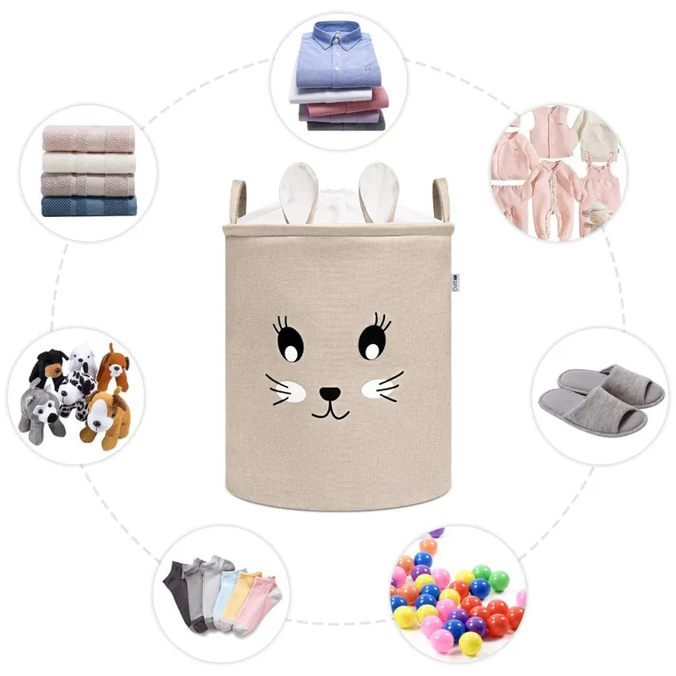 Sipo, kosz na zabawki XXL, wersja premium, zamykany na ściągacz, Królik