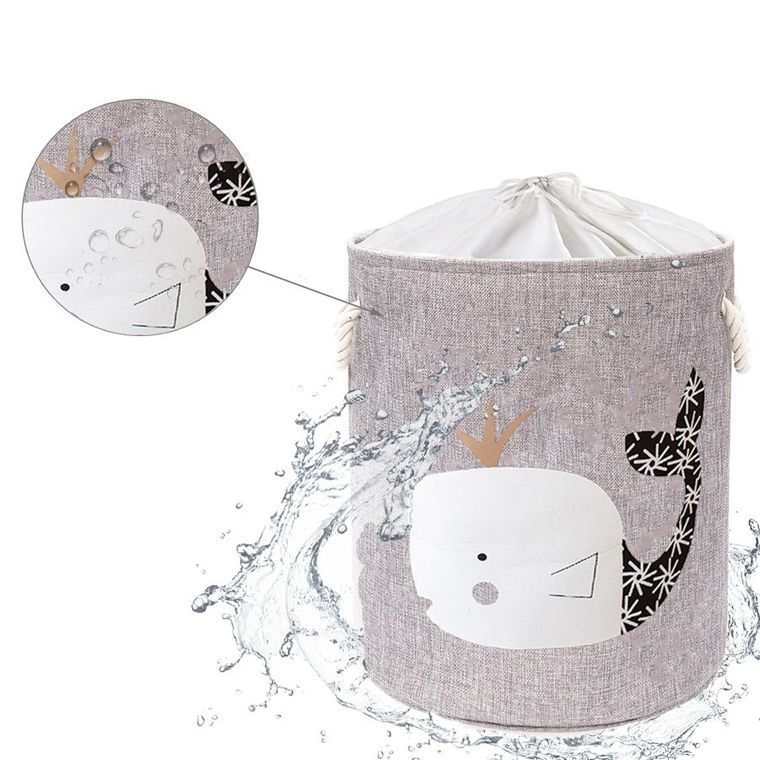 Sipo, kosz na zabawki XXL, wersja premium, zamykany na ściągacz, Wieloryb