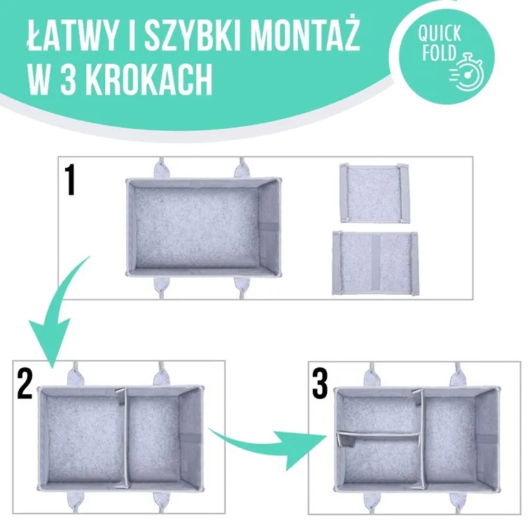 Sipo, organizer na pieluszki i akcesoria niemowlęce dla mamy i dziecka, szaro-miętowy