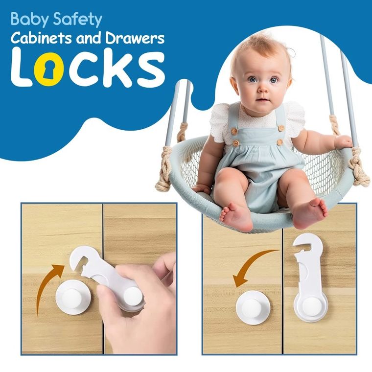 Sipo, zestaw zabezpieczeń do szaf i szuflad na zatrzask, 10 szt.