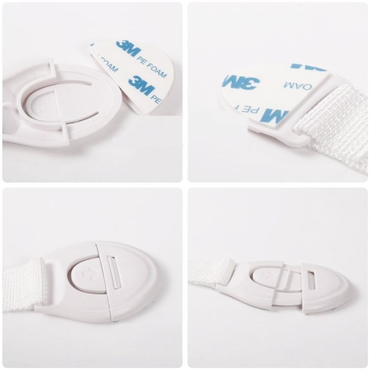 Sipo, zestaw zabezpieczeń do szaf i szuflad z paskiem elastycznym na zatrzask, 10 szt.